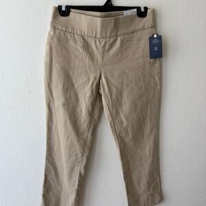 St. John’s Bay Women’s Capri Pants Khaki Size 12 Mid Rise Secretly Slender NWT